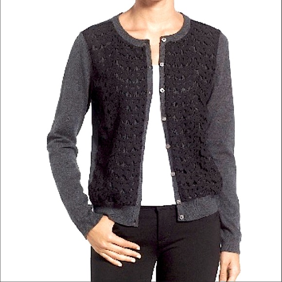 VINCE CAMUTO Cardigan w/ Lace Front - Picture 3 of 15